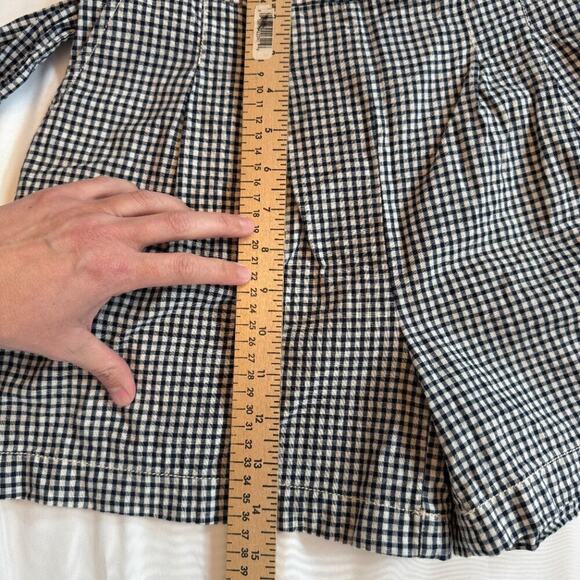 CARTONNIER BY ANTHROPOLOGY Gingham Tie Waist Shorts Women White/Blue Sz 0 - Picture 10 of 14